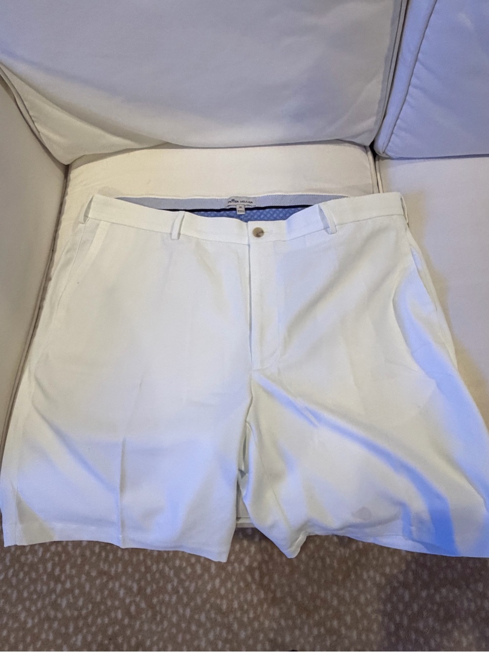 Peter Millar White Flat Front Chino Shorts Sale